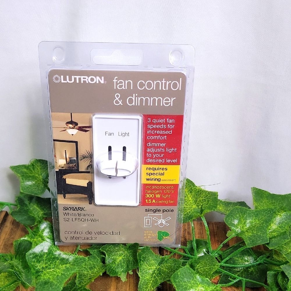 Lutron. Skylark White Fan Control & Dimmer. NWT